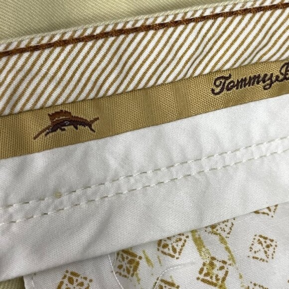 Tommy Bahama Shorts Men's 35 Khaki Classic Fit Yellow Flat Front Casual Summer - Picture 13 of 15